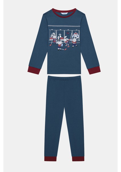 Erkek Çocuk Curling Bunny 2li Çok Renkli Pijama Takımı