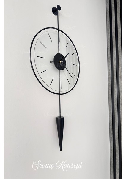 Masippi Glazing Siyah, Modern Metal Ve Cam Tasarım Duvar Saati modelleri