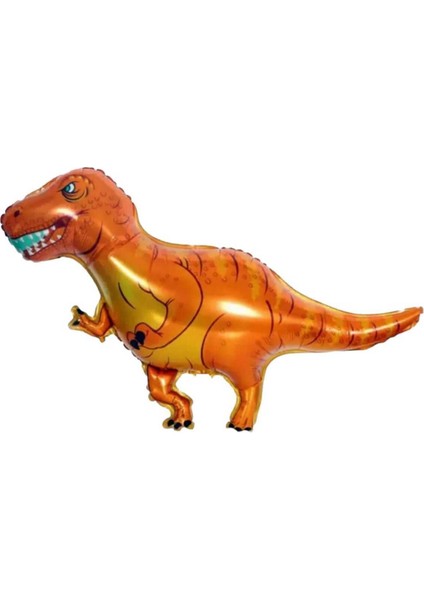 Parti Aşkı Turuncu T-Rex Dinazor Folyo Balon 41*104 Cm Dinazor Konseptli Doğum Günü Balonu