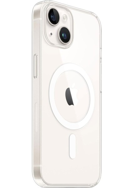 iPhone 14 Kılıf Şeffaf Kristal Magsafe Altı Açık Sert Pc Premium Kapak