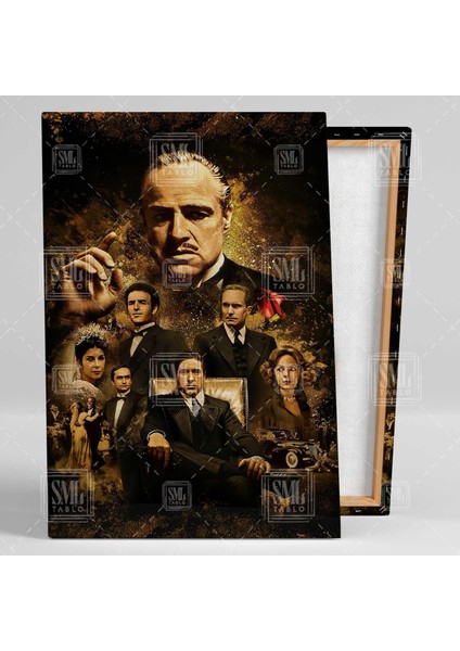 Godfather Filmi Marlon Brando Al Pacino Corleone Mafya Baba Filmi Karakterleri Dikey Kanvas Tablo