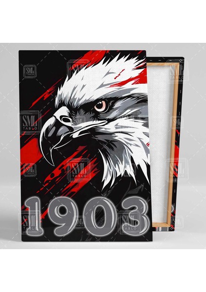 Kara Kartal Kafası 1903 Beşiktaş Eagle Head Futbol Dikey Kanvas Tablo fiyatları