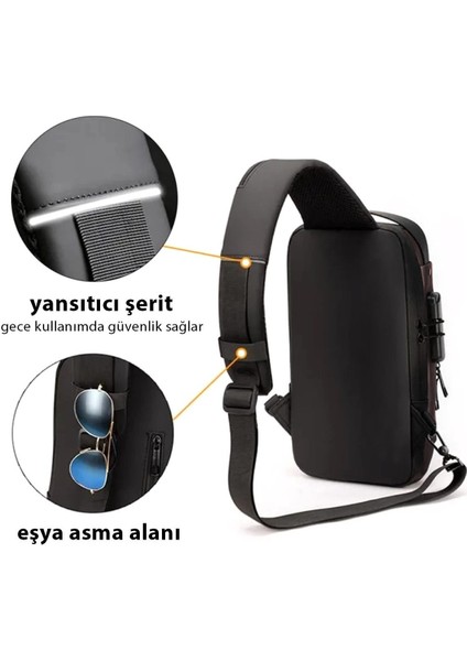 Kadın Kahverengi Usb Çıkışlı Çapraz Askılı Omuz ve Bel Çantası newpolo222