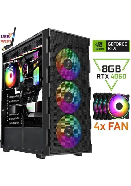 Akerpc FR01 Ryzen 5 5500 16GB Ddr4 500GB SSD RTX4060 8gb Oyuncu Masaüstü Bilgisayar