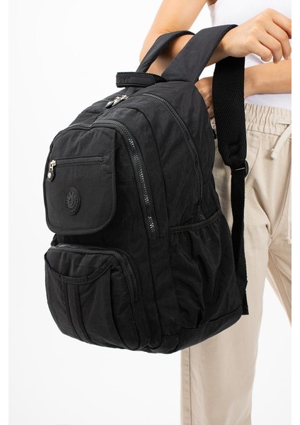 Lise Okul Sırt Çantası Çok Cepli Okul Çantası Hafif Klinkır Kumaş 43*30 cm Seyahat Çantası