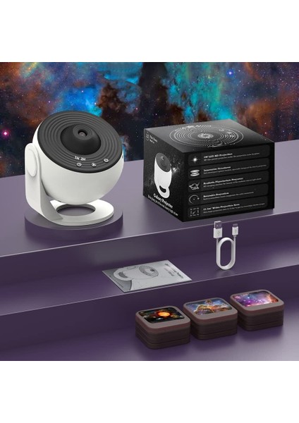 Yıldızlı Galaxy projektör Gökyüzü Gece Lambası 360 Dönen Çocuklar Için Yatak Odası Sevgili Hediye indirimleri