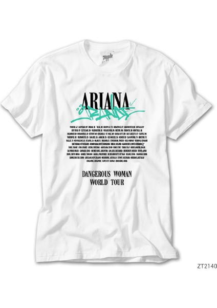 Ariana Grande Dangerous Woman World Tour Beyaz T-Shirt fiyatları