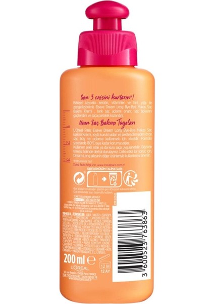 Loreal Dream Long Bye Bye Makas Saç Bakım Kremi 200 ml