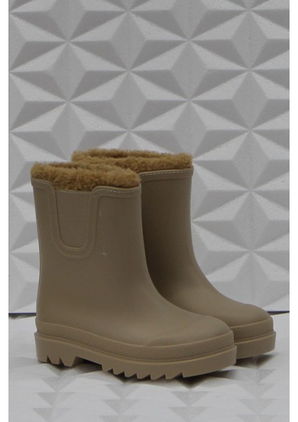 W10290 004 Tokıo Borreguıto Bej Içi Kürklü Çocuk Yağmur Çizmesi