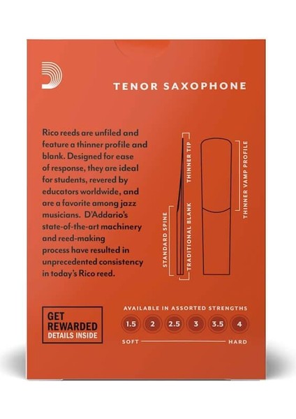 RKA1020 Tenor Saksafon Kamışı 10LU Paket No 2 fiyatları