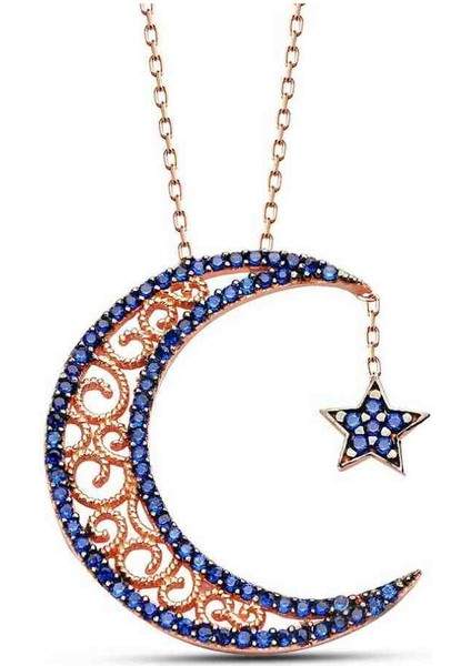 Rose Renkli Hilal Kolye Modeli fırsatları