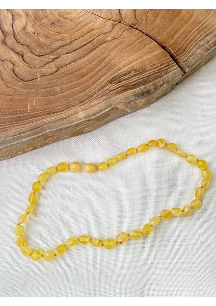 Orjinal Damla Kehribar Sarı Bebek Diş Kolyesi 6gr