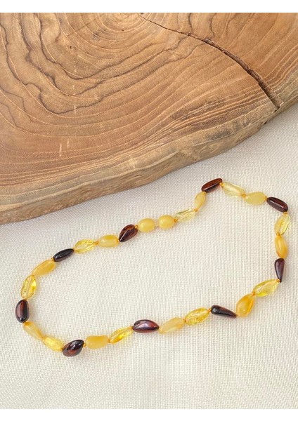 Orjinal Damla Kehribar Multi Color Bebek Diş Kolyesi 7gr