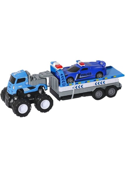 KLX600-361 Sürtmeli Die Cast 4x4 Polis Arabası Taşıyıcılı