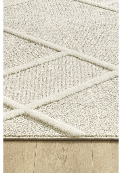 Quincey Bukleli Yumuşak Peluş Post Shaggy Krem Çocuk Odası Oturma Odası Salon Mutfak Halısı indirimleri