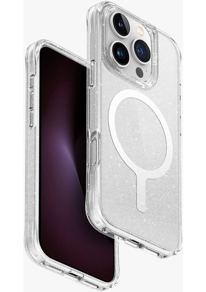Apple iPhone 16 Pro Max Lifepro Xtreme Serisi Anti-Fingerprint / Magsafe Özellikli (Magclick™) Koruyucu Simli Kılıf