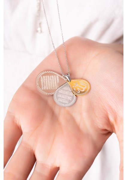 Şık 3'lü damla gümüş kolye, 925 ayar, kadın takısı, beyaz zirkon taşlı fiyatları