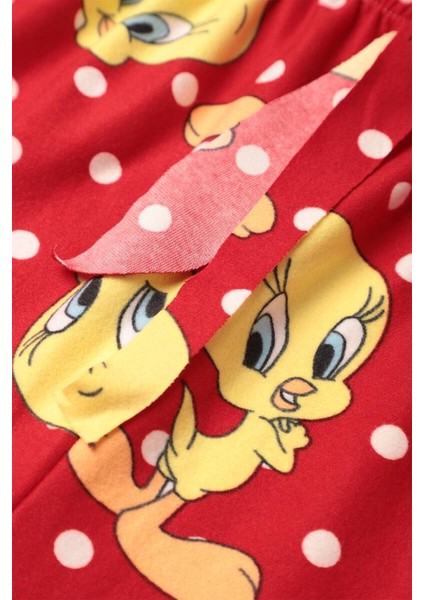 Figürlü Kadın Pijama Altı 0708 | Kırmızı 328