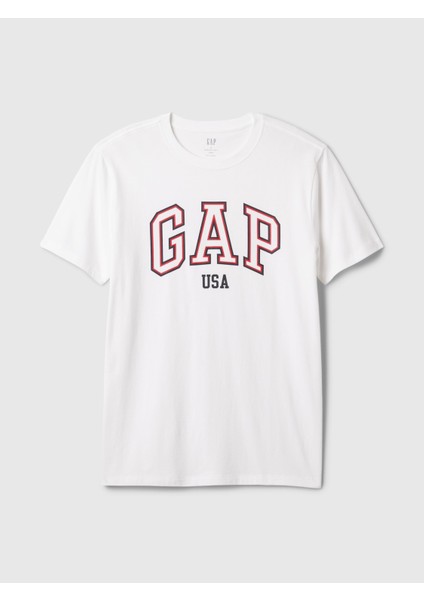 Erkek Beyaz Everyday Soft Gap Usa Logo T-Shirt