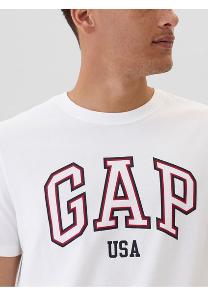 Erkek Beyaz Everyday Soft Gap Usa Logo T-Shirt modelleri