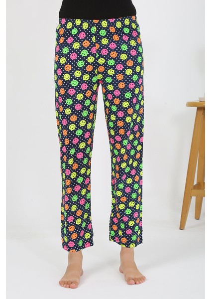 Kadın Penye Smile Desenli Tek Alt Pijama 27537