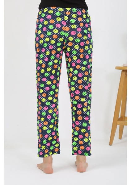 Kadın Penye Smile Desenli Tek Alt Pijama 27537