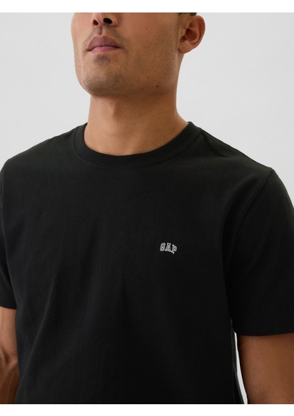 Erkek Siyah Gap Logo Everyday Soft T-Shirt