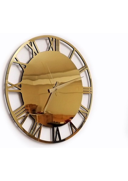 Dekoratif Roma Rakamlı Gold Aynalı Duvar Saati fırsatları