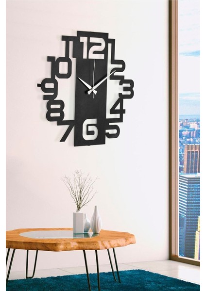 Sonsuz Şıklık Siyah Tasarım Sessiz Metal Duvar Saati Siyahın Asaleti Modern Tasarımlı 43 x 40 cm Saat. fiyatları