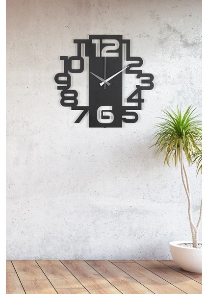 Sonsuz Şıklık Siyah Tasarım Sessiz Metal Duvar Saati Siyahın Asaleti Modern Tasarımlı 43 x 40 cm Saat. modelleri