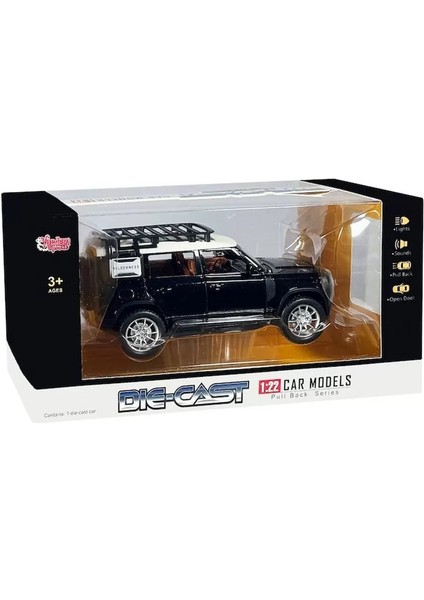 HCL-910 Çek Bırak 1:22 Sesli ve Işıklı Safari Metal Jeep