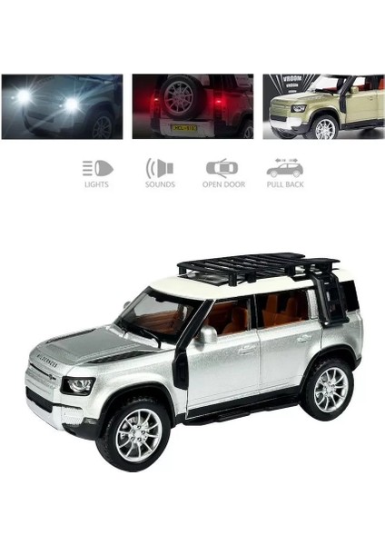 HCL-910 Çek Bırak 1:22 Sesli ve Işıklı Safari Metal Jeep