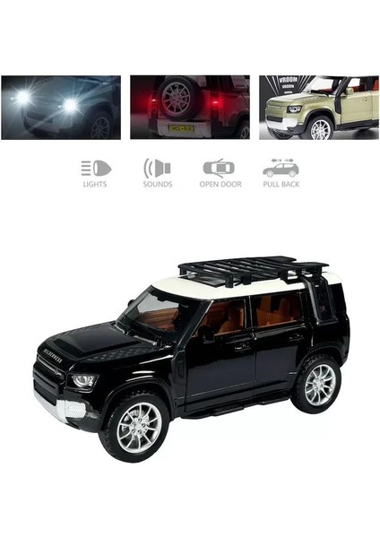 HCL-910 Çek Bırak 1:22 Sesli ve Işıklı Safari Metal Jeep