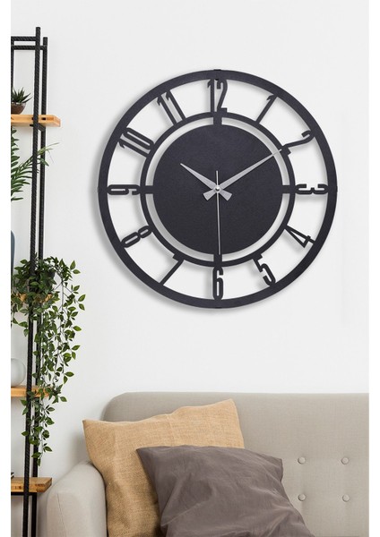50 cm Metal Malzeme Akar Saniye Sessiz Mekanizma Dekoratif Duvar Saati