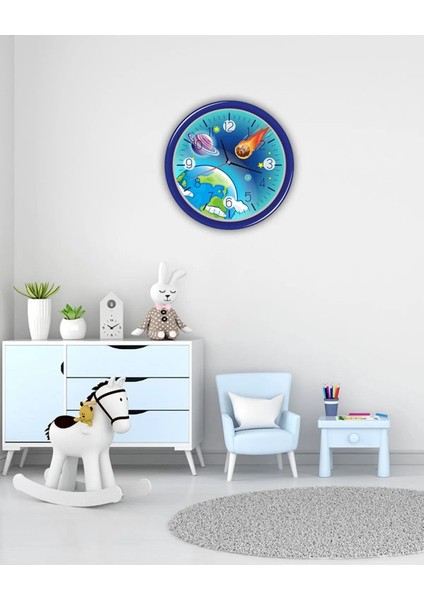 Aksesuar Dünya Çocuk Dekoratif Ahşap Duvar Saati 33 x 33 cm