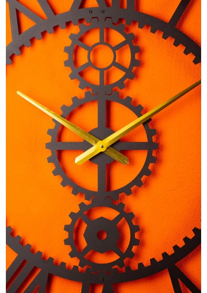 Çarklı Roma Rakamlı Metal Siyah Duvar Saati 1,5 mm Kalınlık 100 x 100 cm indirimleri