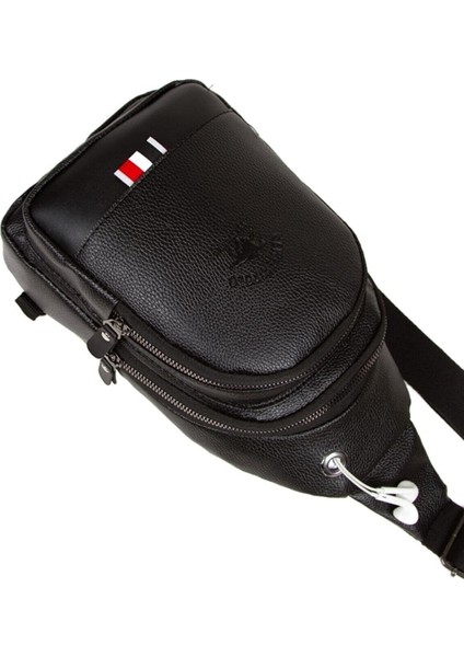 Unisex Siyah Su Geçirmez Kaliteli Suni Deri Kulaklık Çıkışlı Çapraz Askılı Bel Omuz Göğüs Çanta fırsatları