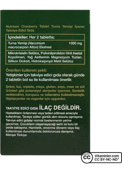 Cranberry 60 Tablet fiyatları