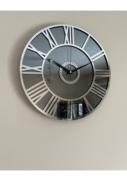 Aynalı Duvar Saati, Roma Rakamlı Saat, Anneler Günü si, 50 cm