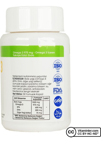 Omega 3 975 Mg 50 Kapsül