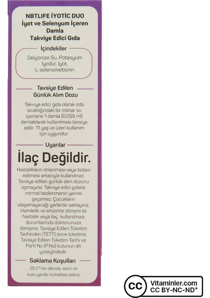 Nbt Life Iyotic Duo Damla 50 ml