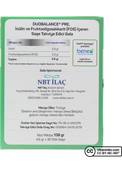 Nbt Duobalance Pre Probiyotik 30 Saşe