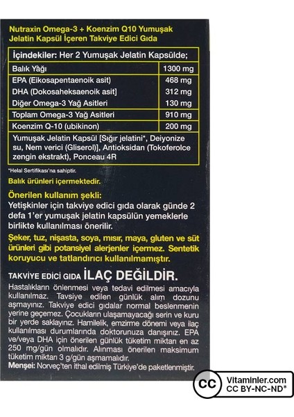 Omega 3 +Coq-10 60 Kapsül modelleri