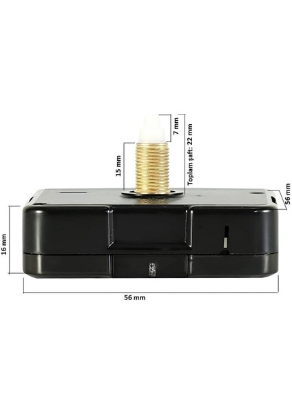1 Adet Duvar Saati Mekanizması , Askılı , Şaft Uzunluğu 22 mm , Sessiz (Yelkovan 8 cm Akrep 6 cm ) fiyatları
