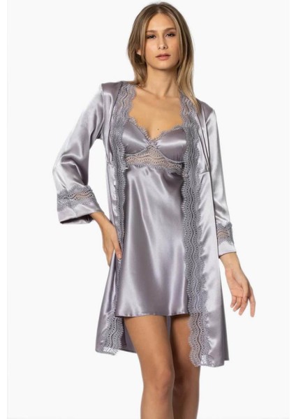 Nazikendam Pierre Cardin 6'lı Saten Gecelik Sabahlık Çeyiz Seti 6010 Royal fiyatları