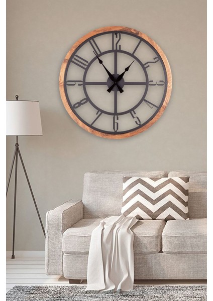 Muyika Bunnela Metal-Ahşap Çerçeveli 80 x 80 cm Dekoratif Duvar Saati Mds-Am modelleri