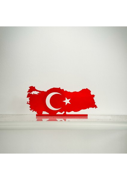 Türk Bayrağı Türkiye Haritası Masa Süsü , Dekoratif Obje Biblo, Ofis Ev Dekorasyon, Masa Üstü Dekor