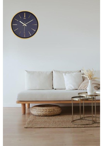 Duvar Saati Gold Modern Tasarım Kadran Çizgi