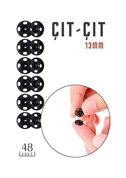 Metal Çıtçıt 13 mm 48 Adet No:3