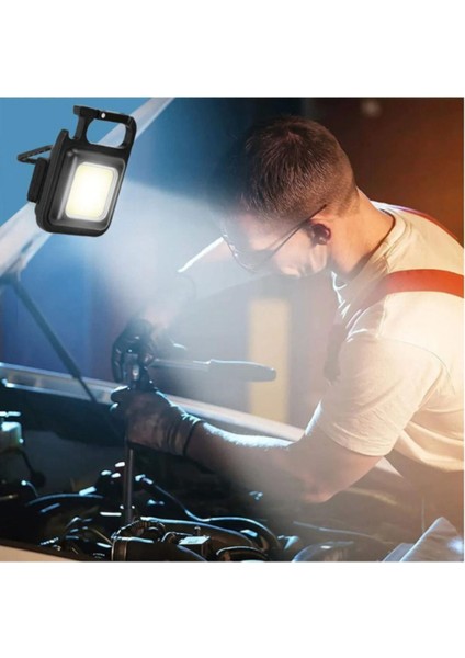 Rechargeable Keychain Light Şarj Edilebilir Şarjlı Mini Mıknatıslı El Feneri Anahtarlık Tirbuşon